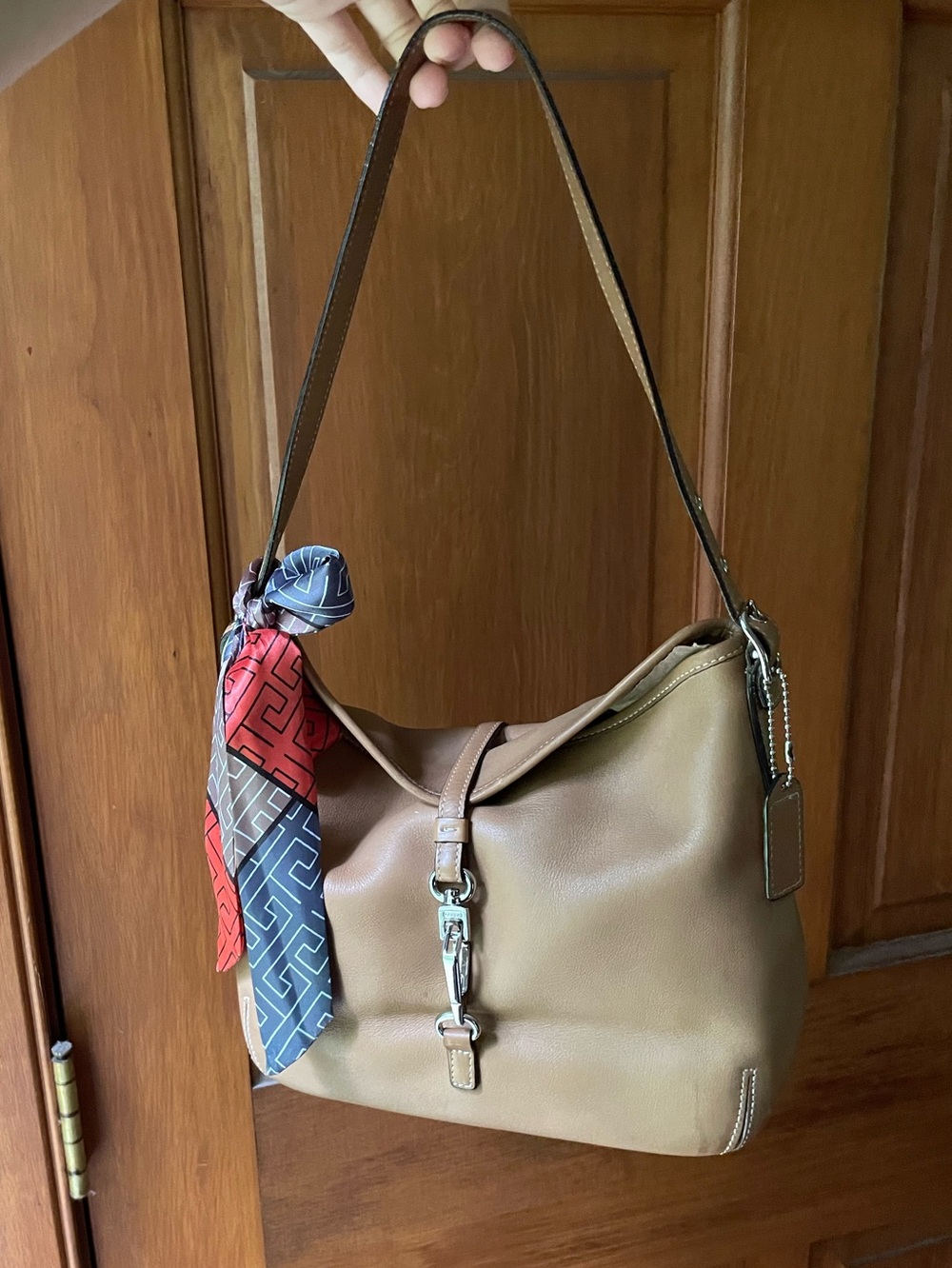 🍎Coach 9266 hamptons leather slouchy buckle hobo🍅